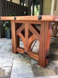 Solid Sapele Dining Table And Bench 2 small