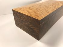 Desk Top Humidor- Quilted Maple And Walnut Burl 3 small