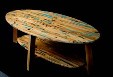 Mid-Century Modern Pecky Cypress Coffee Table 3 small