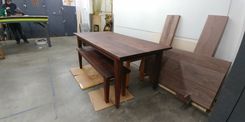 Solid Walnut 6 X 3 Foot Dining Table W/ Bench 1 small