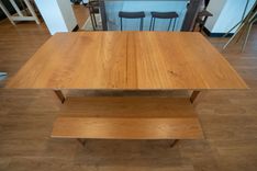 Cherry Center Extension Table With Wooden Legs 4 small