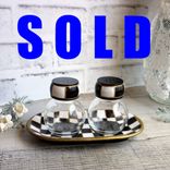 Courtly Salt & Pepper Shaker Black White Check Dish Buffalo Check Kitchen Decor 1 small
