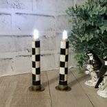 Elegant Check Candle Set Checked Dinner Candles 3 small