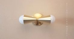 Modern Mid Century Wall Mount Light Raw Brass Cast Cones Loft Sconce Lamp 2 small