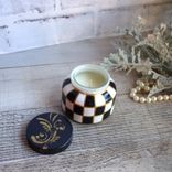 Courtly Candle Black And White Checked Candle Checkered Votive Candle 4 small