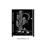 Saguaro Decorative Steel Gate - Metal Art - Southwest Style Wall Panel Art - Desert Security Door 4 small