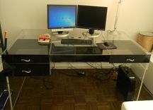 Acrylic Master Desk - Full Sized, Drawers, Keyboard Pull Out.  Hand Crafted, Custom Size Available 4 small