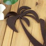Personalized Metal House Name Plaque with Tropical Palm Trees 2 small