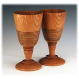 Toasting Glasses In White Oak (5th Year Anniversary) 2 small
