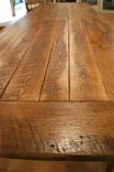 Reclaimed Hand Hewn Tapered Leg Farm Table With Bench Set 6 small