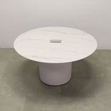 Round Shape Custom Conference Table, Engineered Stone Top - Aurora Meeting Table 1 small