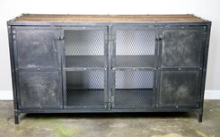 Industrial-Style Credenza, Modern Rustic Buffet, Steel And Reclaimed Wood Sideboard 3 small