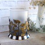 Vintage Checked Candle Holder Black White Checks Candleholder With Glass Globe 4 small