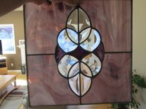 Beveled Glass And Purple Stained Glass Suncatcher 1 small