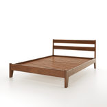 Wooden Bedframe + Slatted Headboard 2 small