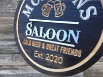 Personalized Bar Sign. Bar Decor, Saloon Decor,  Home Bar. 2 small