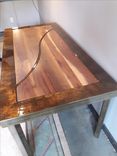 Industrial Metal Table With Solid Walnut Top 6 small