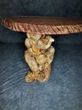 Curly Redwood Table With Blue Pine Burl Bases 6 small