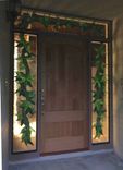 Stained Glass Entryway Sidelights And Transom Windows- Mokihana And Maile Lei 2 small