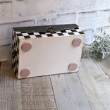 Whimsical Checks Decorative Box Hand Painted Checked Decor 2 small