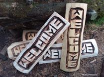 Welcome Sign, Chainsaw Carvings, Wood Carvings, Chainsaw Carved Sign, Rustic Decor, Farmhouse Decor 1 small
