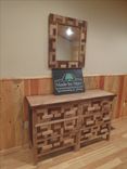 Unique Square Tiled Wormy Chestnut King Bedroom Set 4 small