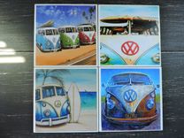 Vw Bus Beach Theme Ceramic Coasters 5 small