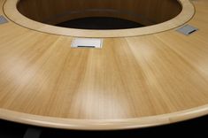 Custom Conference Table - Custom Round Shape - Inlays - Power/Data 3 small