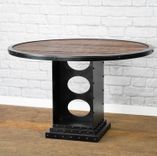 Vintage Industrial Bistro Table. Rustic Bar Table. Reclaimed Wood. Round Table. 1 small