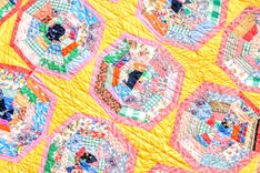 Vintage Handmade Cobweb Patchwork Hand Pieced Quilt 1 small