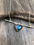 Labradorite Twig Bar Necklace Minimalist 1 small