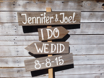 I Do We Did Beach Sign, Rustic Wedding Decor, Gift For Couple. 2 small