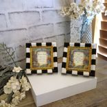 Hand Painted Checks Vintage Inspirational Framed Prints Checked Picture Decor 5 small