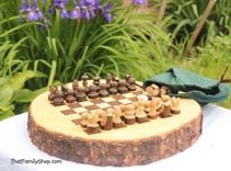 Rustic Wood Log Chess Set 1 small