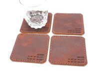 Custom Leather Coasters Pick Color And Name To Be Placed On The Front 5 small