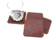 Custom Name Leather Coasters 6 small