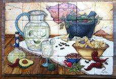 Custom Hand-Painted Tile Murals, Backsplashes, And Accent Tiles. 3 small