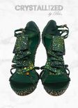 Fully Crystallized High Heels Bling Shoes Genuine European Crystals Bedazzled Pumps Sandals 5 small
