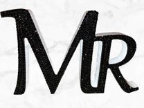Mr. Mrs. Crystallized Wooden Freestanding Letters Decor Wedding Bling European Crystals Bedazzled 3 small