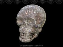Crystallized Skull Halloween Bling Home Decor Genuine Crystals Bedazzled 3 small