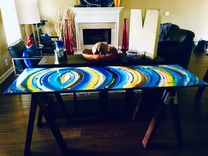 Handmade Rustic Sawhorse Desk 5 small