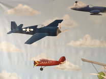 Vintage Airplane Mural On Canvas 6' Tall By 8' Wide 3 small