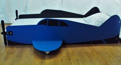 Aircraft Twin Kids Bed Frame - Handcrafted - Propeller Airplane Themed Children's Bedroom Furniture 2 small