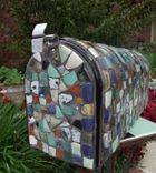 Broken China Mosaic Mailbox - Handmade Pottery Tiles 1 small