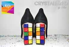 Crystallized Katy Perry Rubik's Cube Heels The Caitlin Genuine European Crystals Bedazzled 3 small