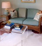 Acrylic Waterfall Edge Side/End Table With Shelf.  Hand Crafted, Custom Made 3 small