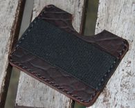 Handmade Leather Parvus Wallet Bison Ol'red Folklore W/ Money Band 3 small