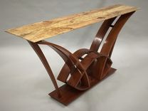 Solid Bubinga And Spalted Pecan Sofa Table 1 small