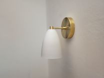 Straight Arm Wall Sconce - Matte White And Gold Sconce - Modern Lighting Ing 8 small