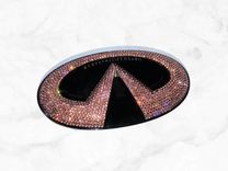 Infiniti Crystallized Car Emblem Bling Genuine European Crystals Bedazzled 2 small